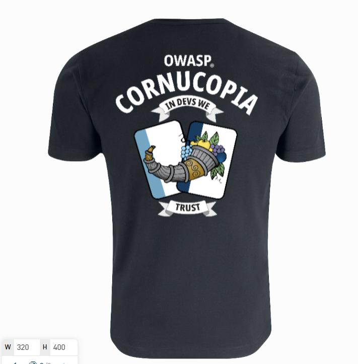 Cornucopia t-shirt - mc version - in devs we trust - back